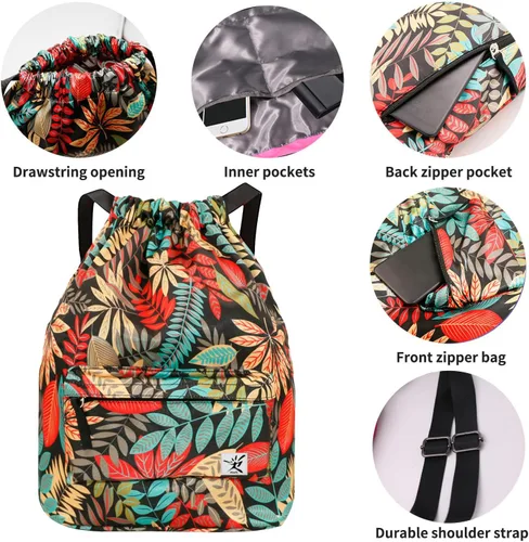 Miniatura 3 de Bolsa impermeable con cordón para ir al gimnasio o la playa, o practicar deportes, unisex