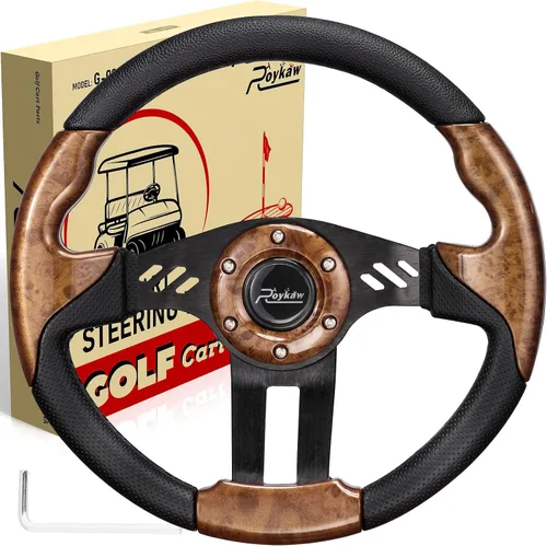 Miniatura 9 de Roykaw Volante universal para carrito de golf compatible con EZGO RXV TXT, Club Car DS Precedent Tempo, Yamaha G29 Drive Drive 2, diseño universal