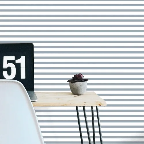 Cohoo Home - Papel tapiz de rayas para despegar y pegar, papel de contacto estilo boho para gabinetes, papel tapiz moderno en línea de rayas gris y