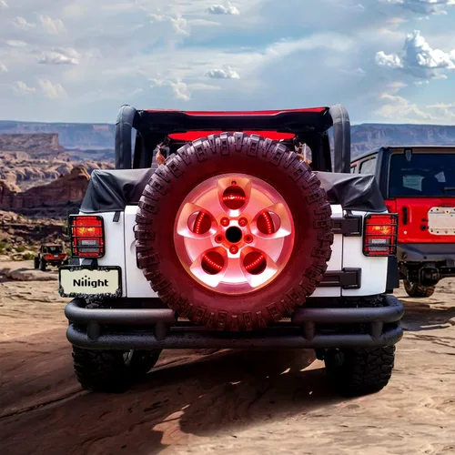 Miniatura 8 de Nilight Luz de Freno de Neumático de Repuesto Luz de Rueda Luz de la 3ra Tercera Luz de Freno Luces Traseras para Wrangler 2007-2018 JK JKU YJ TJ JK