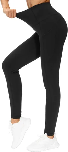 Miniatura 4 de THE GYM PEOPLE - Pantalones deportivos de yoga gruesos de tiro alto para mujer con bolsillos y control de abdomen leggings para entrenar y correr