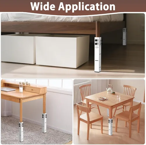 Miniatura 6 de Elevadores de cama de acero al carbono de grado superior 2025 de 2.3 pulgadas de diámetro, altura ajustable