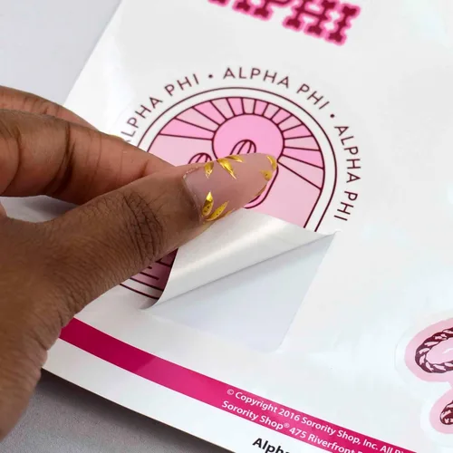 Miniatura 6 de Chi Omega - Hoja de calcomanías de vinilo de diseño occidental con diseños oficiales, adhesivo extraíble, 10 calcomanías por hoja, por Sorority Shop