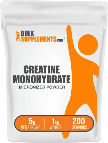 Polvo micronizado de creatina monohidrato de BulkSupplements, 99,99% fórmula pura de alto rendimiento, pre/posentrenamiento, musculación/crossfit,