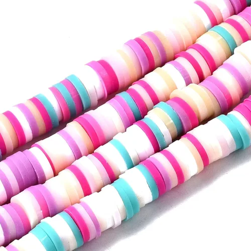 Miniatura 16 de Cheriswelry - Cuentas de arcilla de 0.157 in, 9200 cuentas de arcilla polimérica Heishi, 24 colores, planas, redondas, hechas a mano, disco