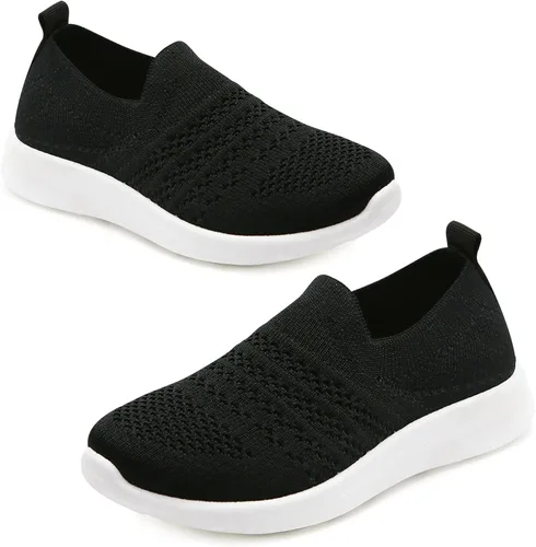 Apawwa Zapatos de correr ligeros para niños, color rosa/azul/azul marino/negro, zapatos para caminar para niños pequeños/niños grandes