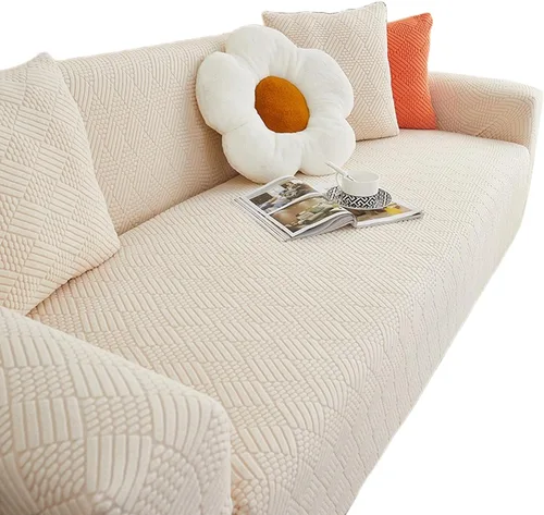 Miniatura 11 de Funda de sofá de alta elasticidad, protector de muebles a prueba de polvo para sofá de 1, 2, 3, 4 plazas, funda antideslizante con correa elástica
