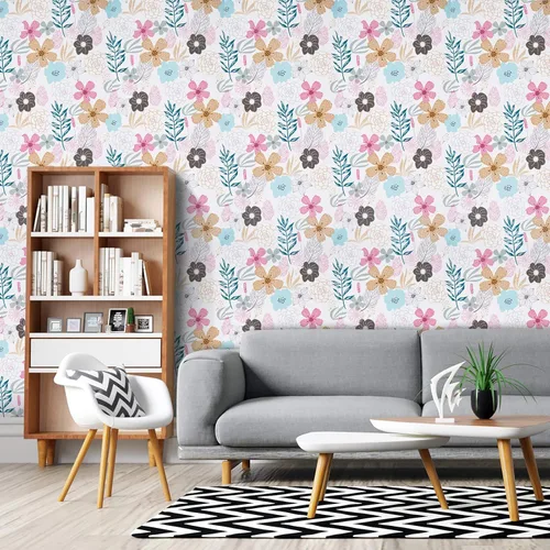 Miniatura 2 de Mecpar - Papel pintado floral de despegar y pegar - 17.71" x 78.7", flores perennes, resistente al agua, extraíble para baño o gabinete