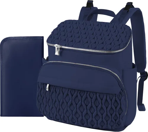 Miniatura 8 de Mochila para pañales, bolsa de bebé grande para niñas y niños, mochila de pañales de viaje con bolsillo aislado, bonita bolsa de pañales con correas