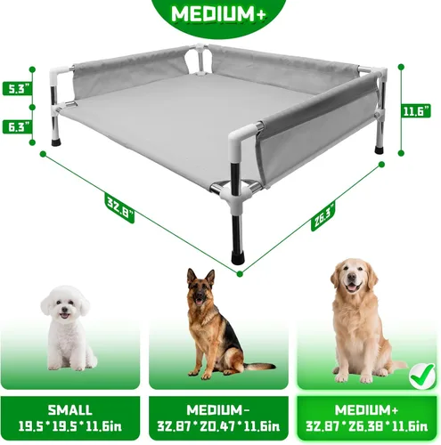 Miniatura 5 de Makerfire Cama elevada para perro, sofá cama elevada para perros medianos, cuna refrescante desmontable para interiores y exteriores, con patas