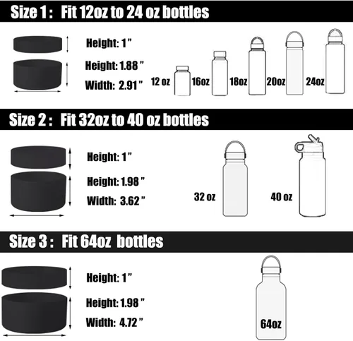 Miniatura 5 de 6 popotes de repuesto y anillos de junta de silicona y 1 funda protectora flexible para botella compatible con botella de agua Hydro Flask de boca