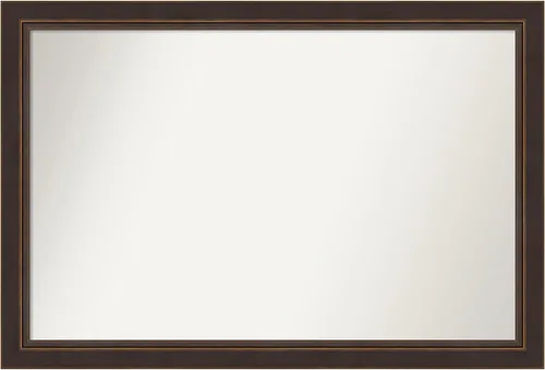 Miniatura 368 de Amanti Art Espejo de baño de bronce para sobre el fregadero, 24 x 24 pulgadas, espejo cuadrado de bronce Lara para tocador, marco de madera