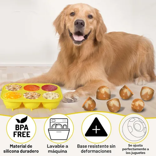 Miniatura 5 de BABORUI Moldes de silicona de 6 cavidades para golosinas de perro para Woof Pupsicle y Power Chewer Pupsicle Grande 25-75lbs, moldes reutilizables