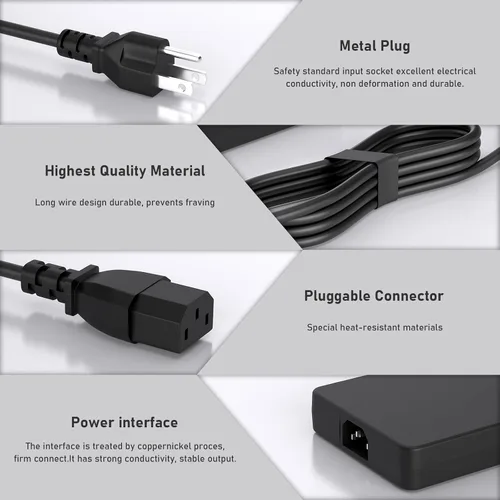 Miniatura 4 de Adaptador de CA de 240 W 180 W 0.291 in compatible con Dell Precision 7680 M6800-M6700 Alienware M15 M17 R1-R5 M17X M18X Area-167.3 ft R2 G5 G7