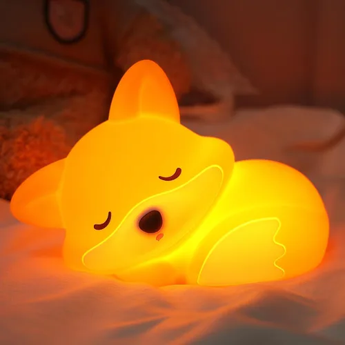 Miniatura 8 de Lampeez - Luz nocturna de rana para niños, lindos regalos de rana, luz nocturna LED de silicona suave para habitación infantil, decoración