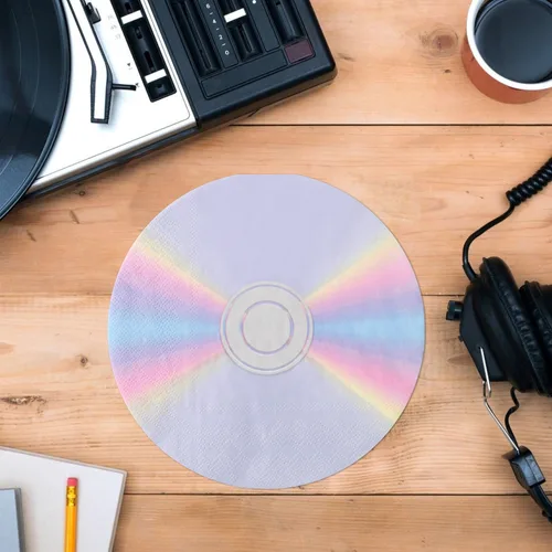 Miniatura 3 de Paquete de 100 servilletas de papel con CD para fiestas de los años 90, servilletas desechables para almuerzos para discotecas, música, fiestas