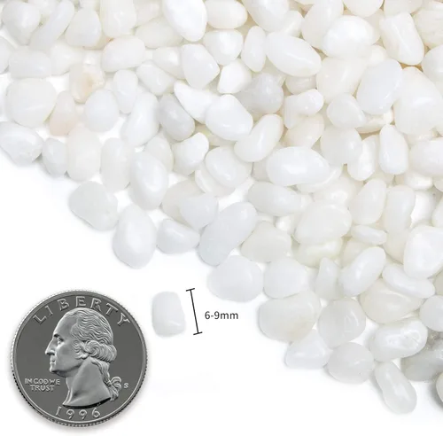Miniatura 2 de Guijarros blancos decorativos pulidos naturales de 10 libras, piedras pequeñas de 3/8 pulgadas, piedras de río para plantas, decoración del hogar