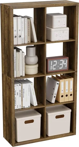 Miniatura 6 de VDNEND Organizador de Almacenamiento en Cubos Estantería, Estante Cúbico Decorativo de 11 pulgadas con Respaldo Abierto y Borde Engrosado, Marrón
