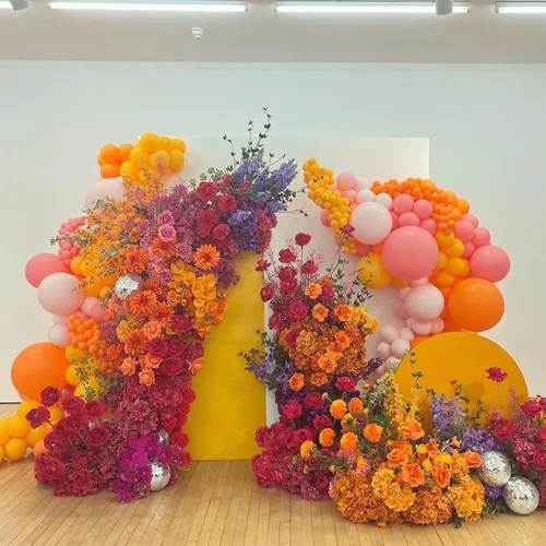 Miniatura 3 de Kit de arco de guirnalda de globos rosados, kit de arco de globos de color rosa, amarillo y naranja, globos de látex para fiesta de cumpleaños, baby
