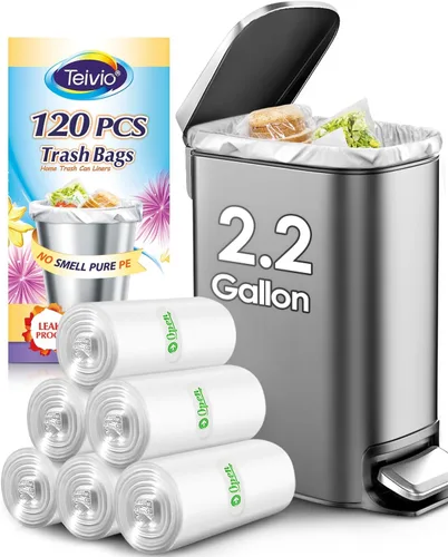 Miniatura 49 de Bolsas de basura fuertes de 1.2 galones, 220 unidades, bolsas de basura para baño, bolsas de plástico pequeñas para la oficina en casa, cocina, se