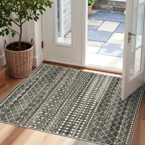 Miniatura 41 de Miukiki Alfombra marroquí lavable de 2 x 3 pies para sala de estar, antideslizante, plegable, grande y suave, para comedor y dormitorio