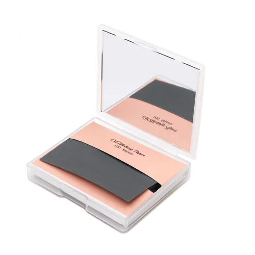 Miniatura 7 de [100 unidades + estuche de espejo] Hojas de secado de aceite de carbón de bambú natural para cara coreana con estuche de espejo