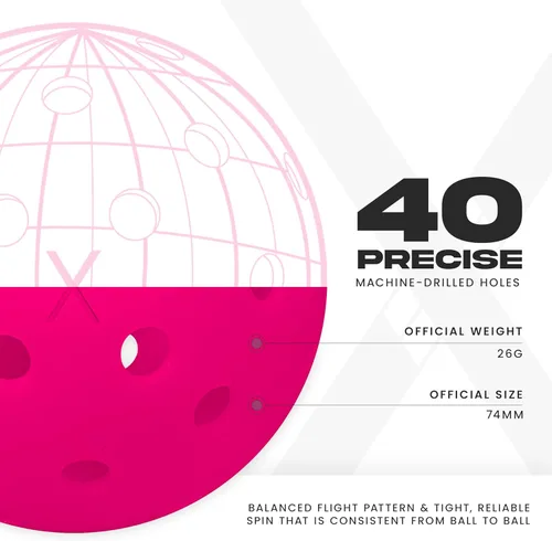 Miniatura 3 de Franklin Sports X-40 pelotas de Pickleball al aire libre - Bola oficial del Pickleball de EE. UU., APP Tour + US Open - Tamaño reglamentario Rosa