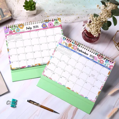 Miniatura 9 de Calendario de escritorio 2026-2027, calendario de escritorio 2026-2027, julio de 2026 a diciembre de 2027, 9.8 x 8.3 pulgadas, calendario superior