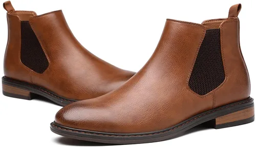 Miniatura 5 de DECARSDZ - Botas Chelsea para hombre, estilo casual, cómodas, sin cordones, botas de tobillo para hombre