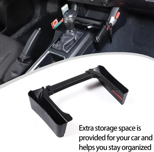 Miniatura 7 de Lcojicep Bandeja organizadora de palanca de cambios de consola central compatible con Toyota Tacoma 2016-2023, caja de almacenamiento lateral