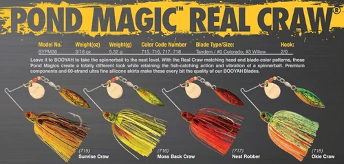 Miniatura 3 de Booyah Pond Magic Señuelo de pesca de róbalo con hoja giratoria para aguas pequeñas Nido Bobber