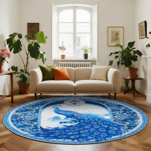 Miniatura 45 de Alfombra abstracta de 3 x 5 para sala de estar, dormitorio, entrada, color azul