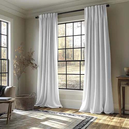 Miniatura 30 de NICETOWN Cortinas blancas extralargas de 144 pulgadas para telón de fondo, cortinas de terciopelo con aislamiento térmico y reducción de ruido