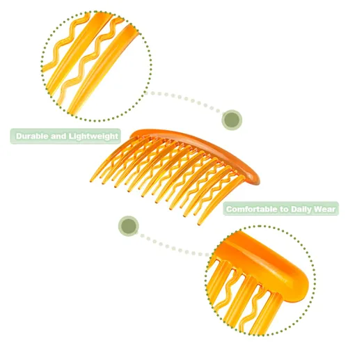 Miniatura 3 de ELANE 24 peines de plástico para cabello lateral con dientes para el cabello, accesorios para el cabello, peine para velo de boda para mujeres