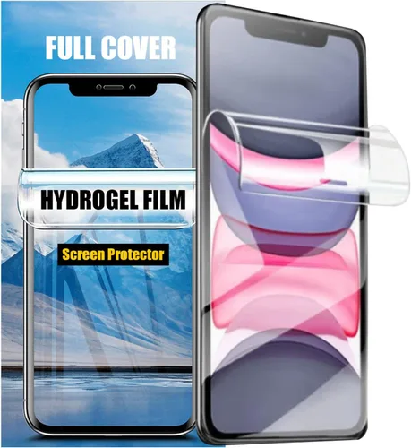 Miniatura 9 de LOOKSEVEN Paquete de 3 películas de hidrogel para iPhone 14 Pro Max, protector de pantalla de TPU suave transparente de alta sensibilidad