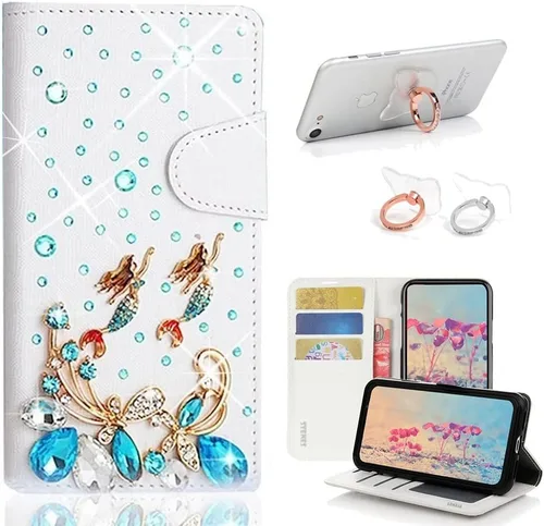 Bling - Funda de piel con soporte para anillos, diseño 3D hecho a mano, 2 unidades, SBLDwRSSeries-14