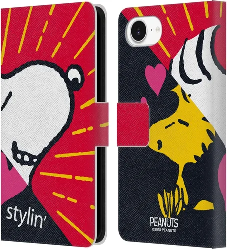 Miniatura 146 de Head Case Designs Funda de piel con licencia oficial de Peanuts Snoopy & Woodstock Balloon Halfs and Laughs para Apple iPhone 7/8/SE 2020 y 2022