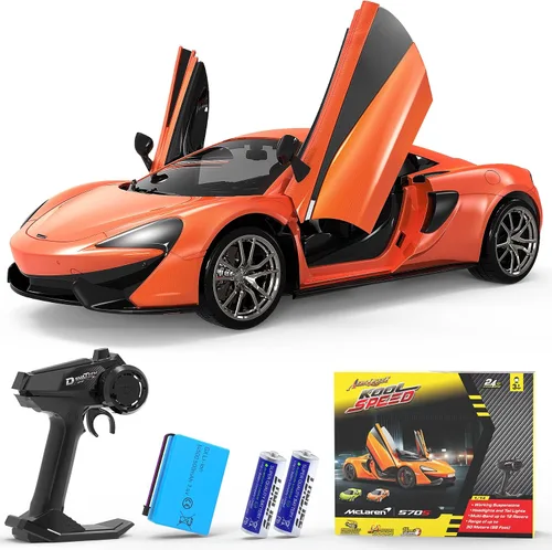 Miniatura 13 de AEROQUEST Lamborghini - Auto a control remoto, con licencia oficial 1:14 Lambo RC para niños y niñas, regalo de cumpleaños, juguetes amarillos