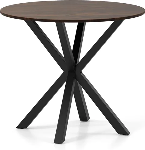 Miniatura 11 de Tangkula Mesa de comedor redonda de 36 pulgadas, mesa de cocina moderna de mediados de siglo con patas de madera de goma, mesa vintage con base