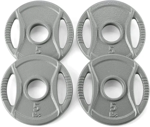 Miniatura 8 de Amazon Basics 2-Inch Olympic Grip Weight Plates, Cast Iron, for Powerlifting, CrossFit & Strength Training