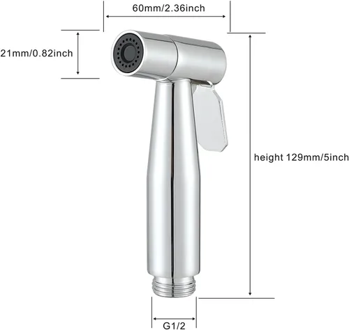 Miniatura 2 de Pulverizador de bidé de mano para bidé de agua caliente, pulverizador de mano Shattaf Accesorio de baño para inodoro con válvula mezcladora de latón