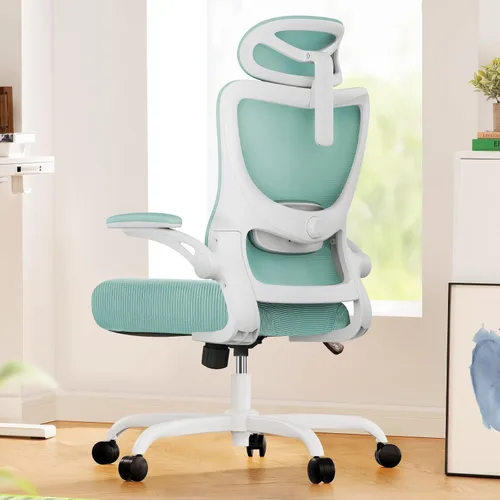 Miniatura 8 de Marsail Silla ergonómica de oficina, silla de escritorio, silla de juegos con soporte lumbar ajustable en altura, reposabrazos ajustable y Oscuro