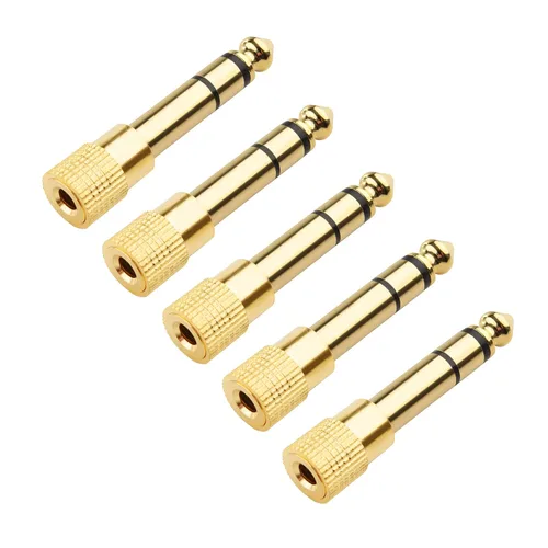 Miniatura 8 de Cable Matters Paquete de 2 adaptadores de auriculares de 1/4 a 1/8, adaptador de 0.250 in a 0.138 in macho a hembra, auriculares estéreo chapados