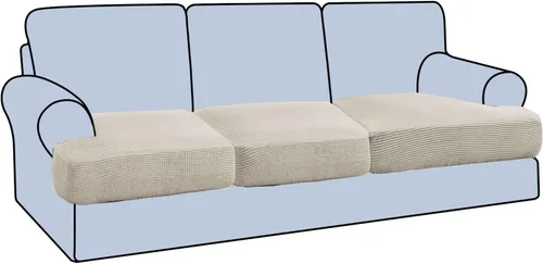 Miniatura 14 de H.VERSAILTEX Funda Elástica para Sillón Sofá con Cojín en Forma de T, Fundas de Cojín en T para Sala de Estar, Funda para Sillón Sofá, Funda