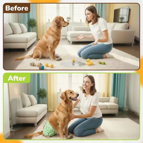 Miniatura 6 de PET MAGASIN® - Pañales reutilizables súper absorbentes para perras (paquete de 3) - Solución ideal para el celo, pañales lavables para perras