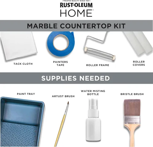 Miniatura 6 de Rust-Oleum 369548 - Kit de revestimiento para encimera de mármol para el hogar, 72 onzas líquidas, negro
