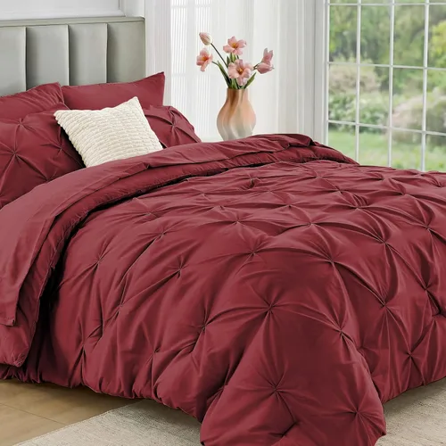Miniatura 25 de JOLLYVOGUE Juego de edredón tamaño individual de 5 piezas – Juego de ropa de cama tamaño individual en una bolsa para todas las estaciones