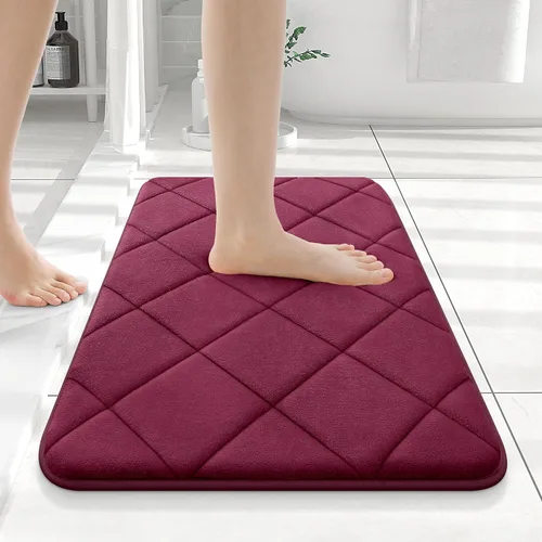 Miniatura 152 de OLANLY Tapete de baño de espuma viscoelástica de 24 x 16 pulgadas, ultra suave y absorbente, lavable a máquina, cómodo tapete de baño para suelo
