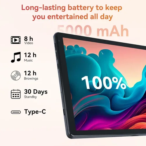 Miniatura 4 de Android Tablet with 10.1 inch 1280 * 800 IPS HD Touchscreen, Octa-Core Processor, 128GB Storage, 1TB TF Card Expandable, 5G/2.4G WiFi, BT 5.0,Dual