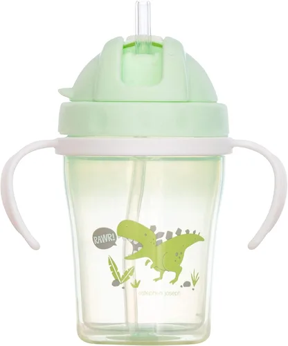 Stephen Joseph SJ120059 - Vasos con pajita, diseño de dinosaurio, talla única